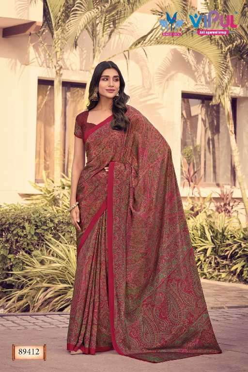 Vipul Presents Heritage Silk Vol-12 Wholesale Crepe Silk Ethnic Sarees Catalog Wholesaler And Exporter 
