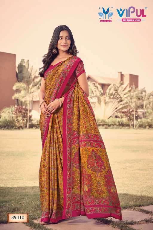 Vipul Presents Heritage Silk Vol-12 Wholesale Crepe Silk Ethnic Sarees Catalog Wholesaler And Exporter 