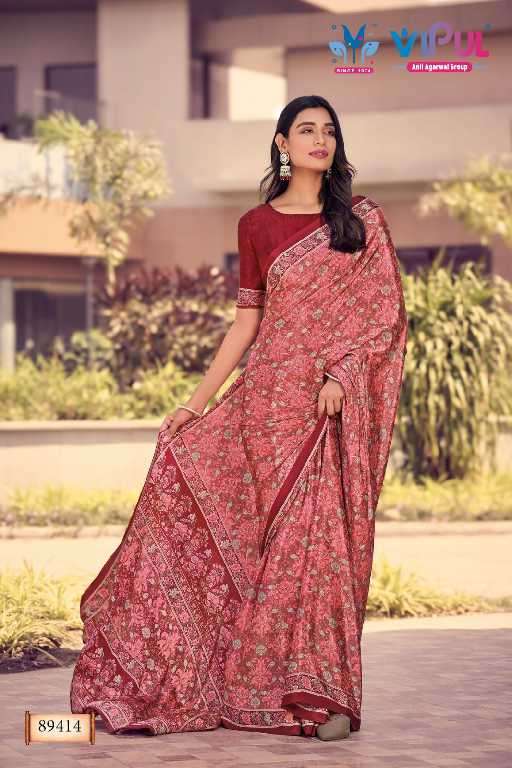 Vipul Presents Heritage Silk Vol-12 Wholesale Crepe Silk Ethnic Sarees Catalog Wholesaler And Exporter 