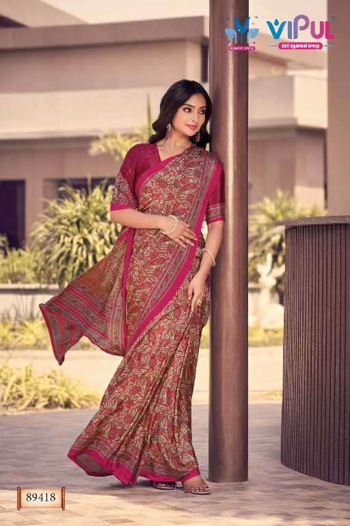 Vipul Presents Heritage Silk Vol-12 Wholesale Crepe Silk Ethnic Sarees Catalog Wholesaler And Exporter 
