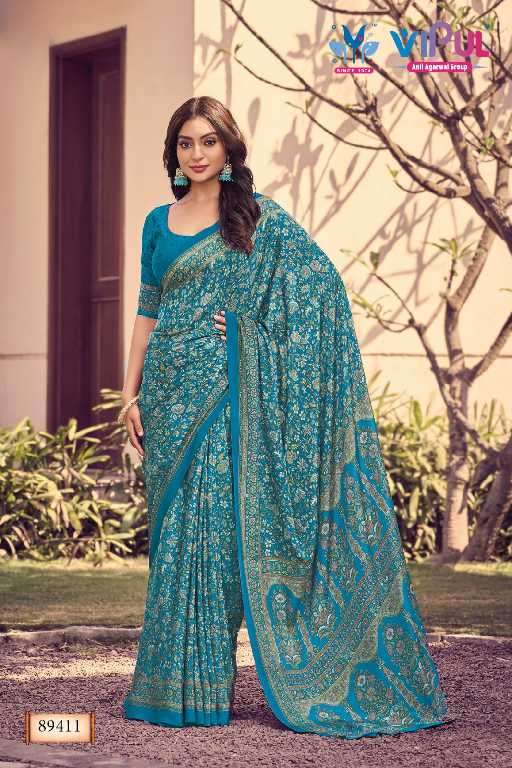 Vipul Presents Heritage Silk Vol-12 Wholesale Crepe Silk Ethnic Sarees Catalog Wholesaler And Exporter 