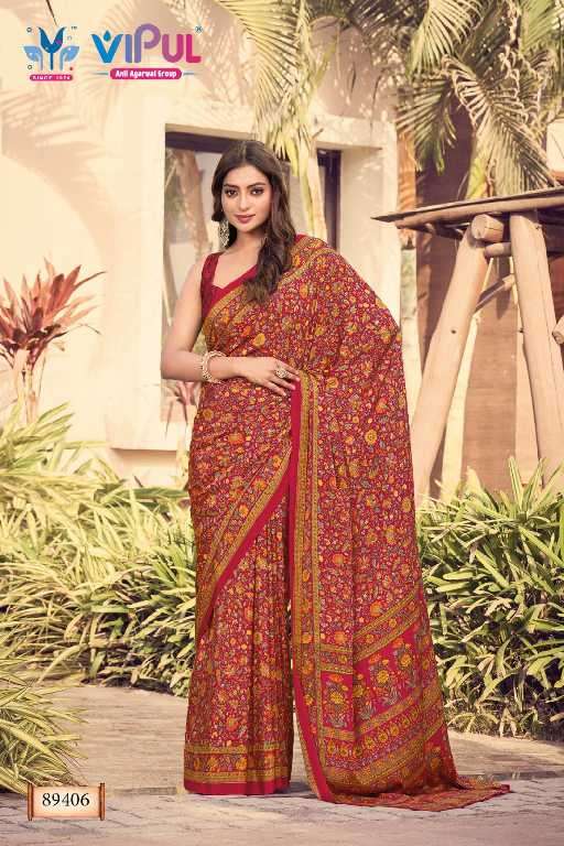 Vipul Presents Heritage Silk Vol-12 Wholesale Crepe Silk Ethnic Sarees Catalog Wholesaler And Exporter 