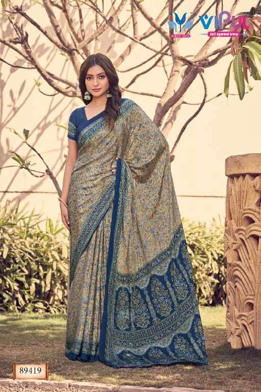 Vipul Presents Heritage Silk Vol-12 Wholesale Crepe Silk Ethnic Sarees Catalog Wholesaler And Exporter 