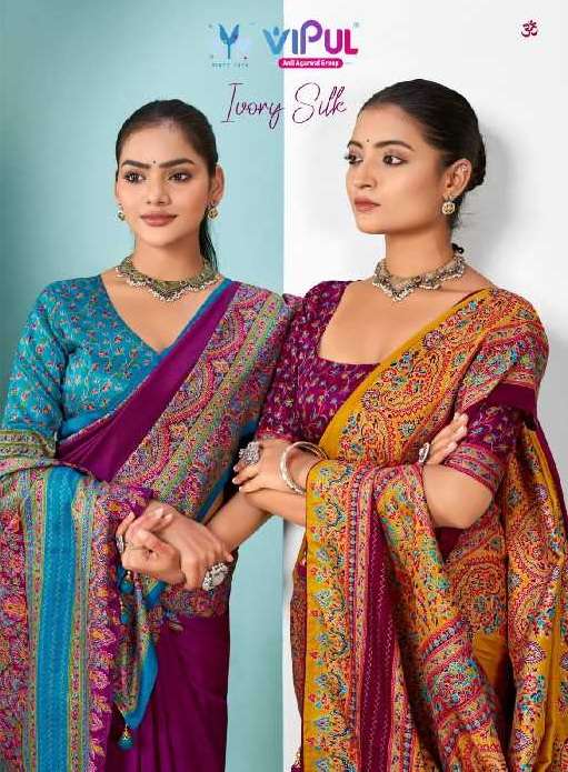 Vipul Presents Ivory Silk Vol-2 Wholesale Ethnic Indian Sarees Catalog Wholesaler And Exporter 