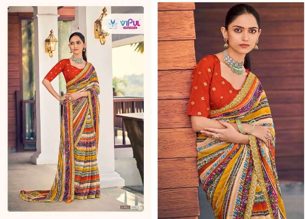 Vipul Presents Ladlee Wholesale Weightless Printed Fabrics Ethnic Indian Sarees Catalog WHolesaler And Exporter 