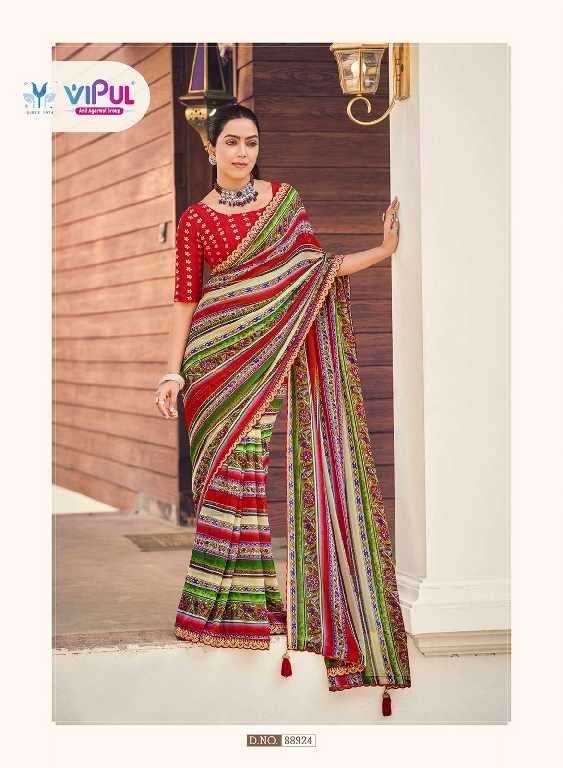 Vipul Presents Ladlee Wholesale Weightless Printed Fabrics Ethnic Indian Sarees Catalog WHolesaler And Exporter 