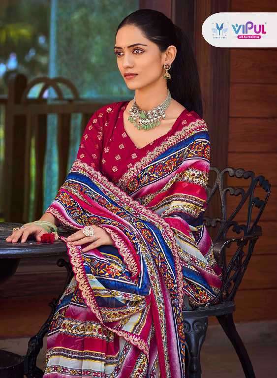 Vipul Presents Ladlee Wholesale Weightless Printed Fabrics Ethnic Indian Sarees Catalog WHolesaler And Exporter 