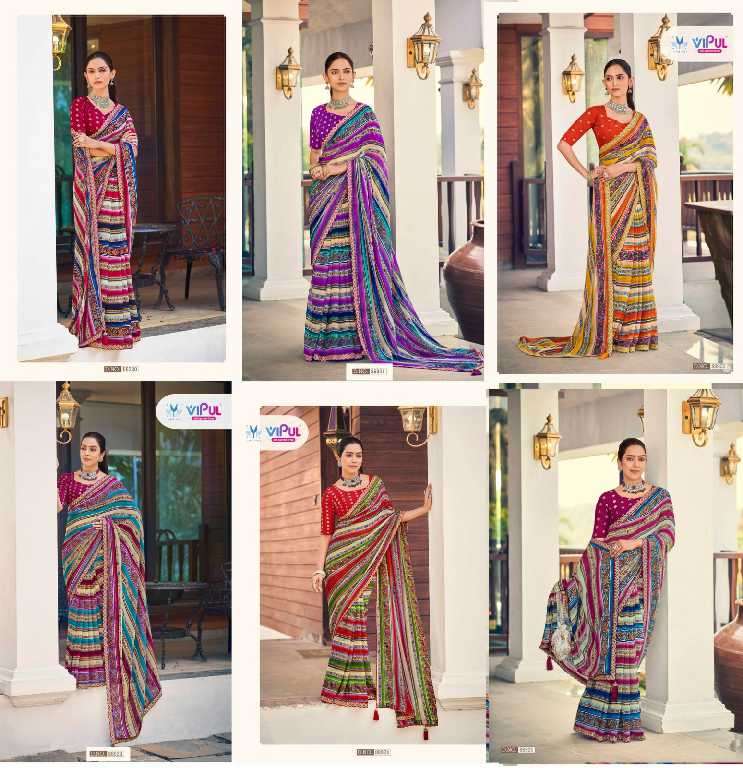 Vipul Presents Ladlee Wholesale Weightless Printed Fabrics Ethnic Indian Sarees Catalog WHolesaler And Exporter 