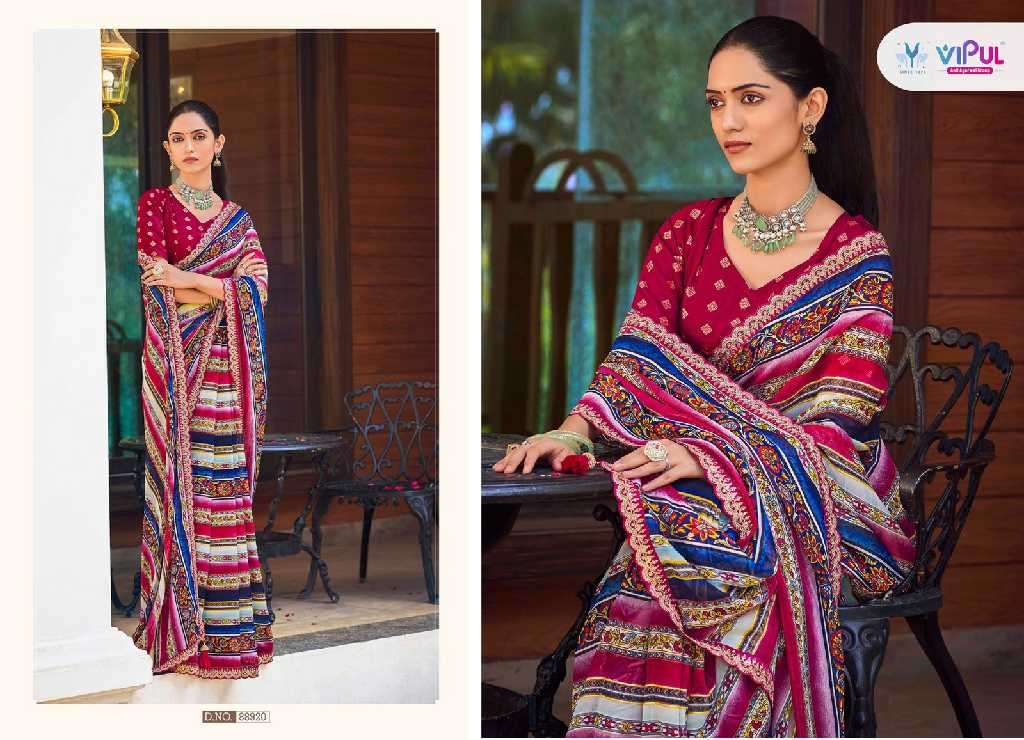 Vipul Presents Ladlee Wholesale Weightless Printed Fabrics Ethnic Indian Sarees Catalog WHolesaler And Exporter 
