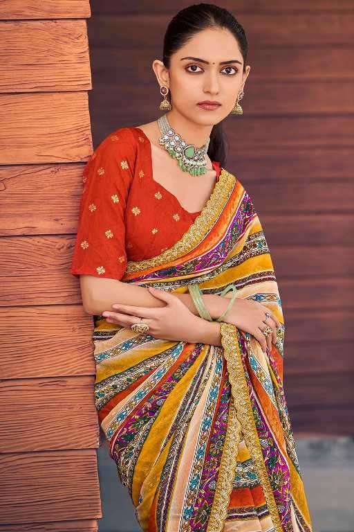 Vipul Presents Ladlee Wholesale Weightless Printed Fabrics Ethnic Indian Sarees Catalog WHolesaler And Exporter 