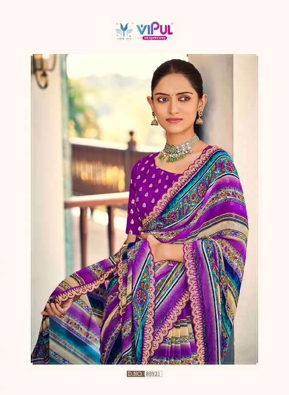 Vipul Presents Ladlee Wholesale Weightless Printed Fabrics Ethnic Indian Sarees Catalog WHolesaler And Exporter 