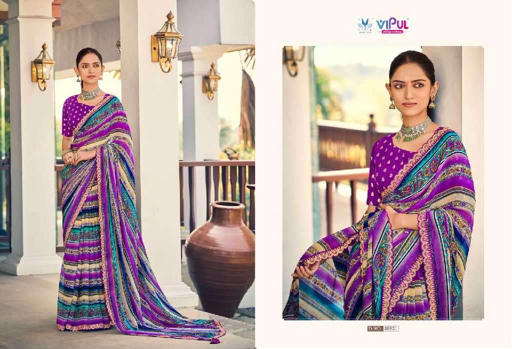 Vipul Presents Ladlee Wholesale Weightless Printed Fabrics Ethnic Indian Sarees Catalog WHolesaler And Exporter 