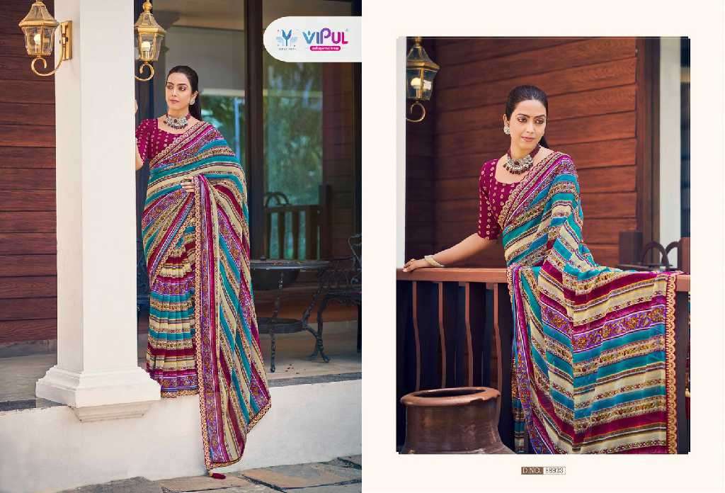 Vipul Presents Ladlee Wholesale Weightless Printed Fabrics Ethnic Indian Sarees Catalog WHolesaler And Exporter 