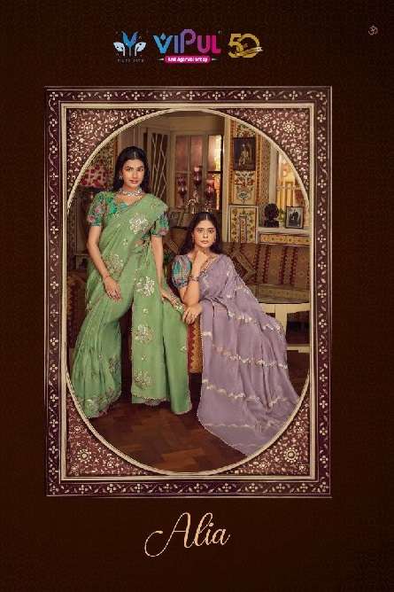 VipulPresents Alia Wholesale Shimmer Chiffon Party Wear Indian Sarees Catalog Wholesaler And Exporter 