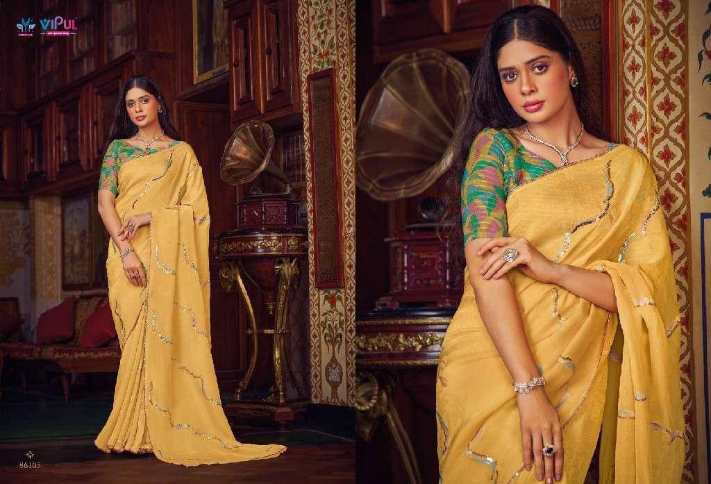 VipulPresents Alia Wholesale Shimmer Chiffon Party Wear Indian Sarees Catalog Wholesaler And Exporter 
