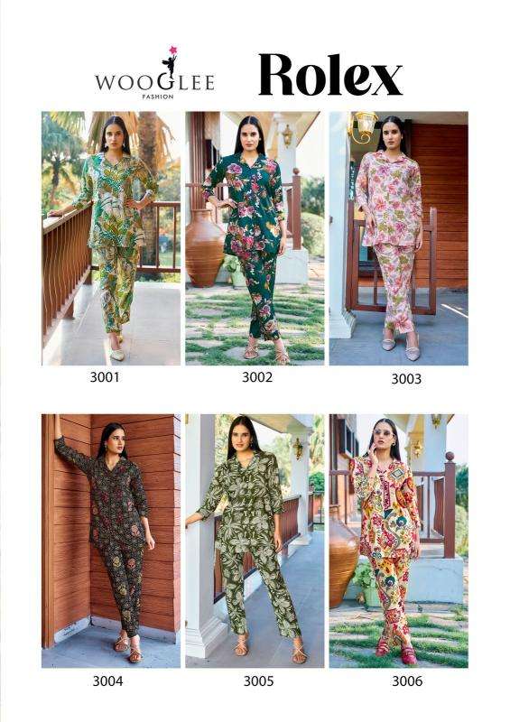 wooglee presents rolex rayon classic look full stitch co-ord set for womens catalog wholesaler and exporter 