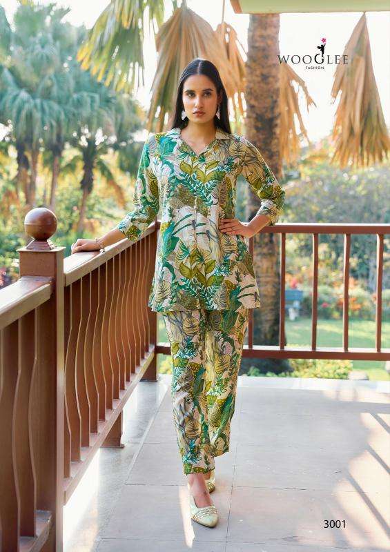 wooglee presents rolex rayon classic look full stitch co-ord set for womens catalog wholesaler and exporter 