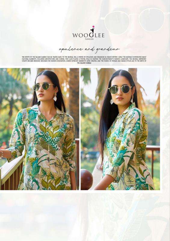 wooglee presents rolex rayon classic look full stitch co-ord set for womens catalog wholesaler and exporter 