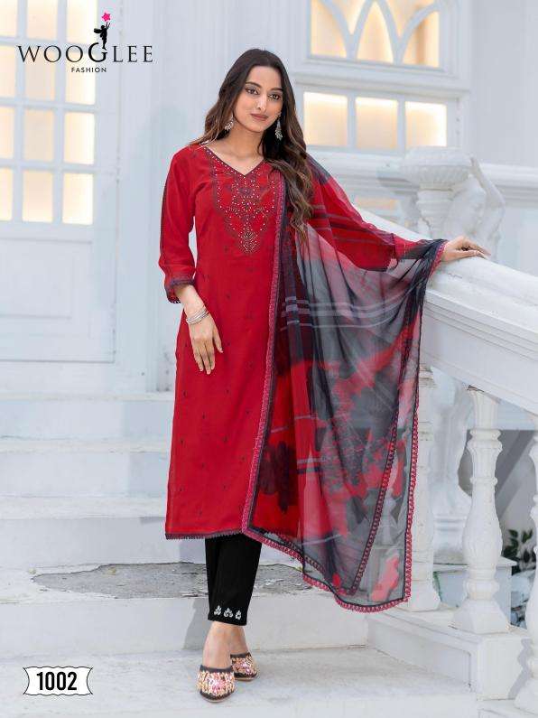 wooglee prresents nirvee modal handwork readymade kurtis catalog wholesaler and exporter