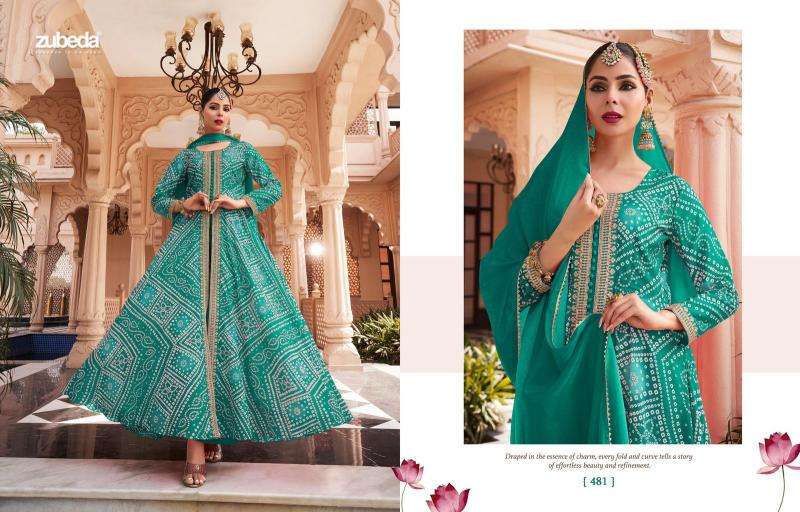 Zubeda Presents Rang Mahal Stitched Gown With Dupatta And Pant Catalog Wholesaler And Exporter 