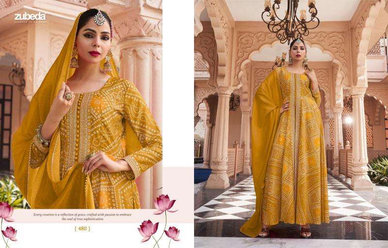 Zubeda Presents Rang Mahal Stitched Gown With Dupatta And Pant Catalog Wholesaler And Exporter 