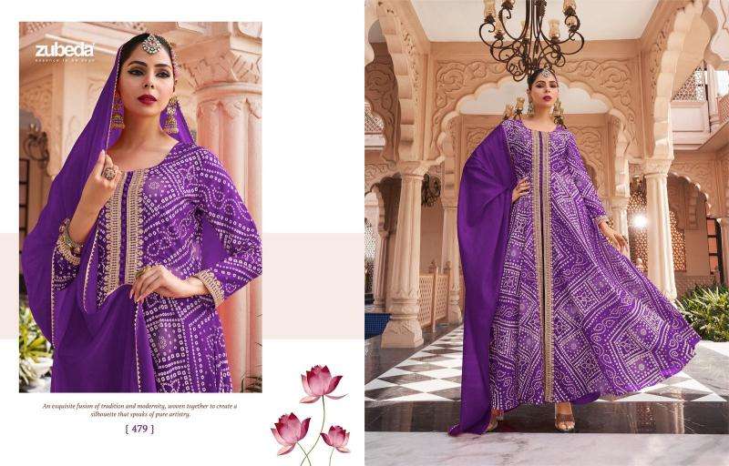 Zubeda Presents Rang Mahal Stitched Gown With Dupatta And Pant Catalog Wholesaler And Exporter 