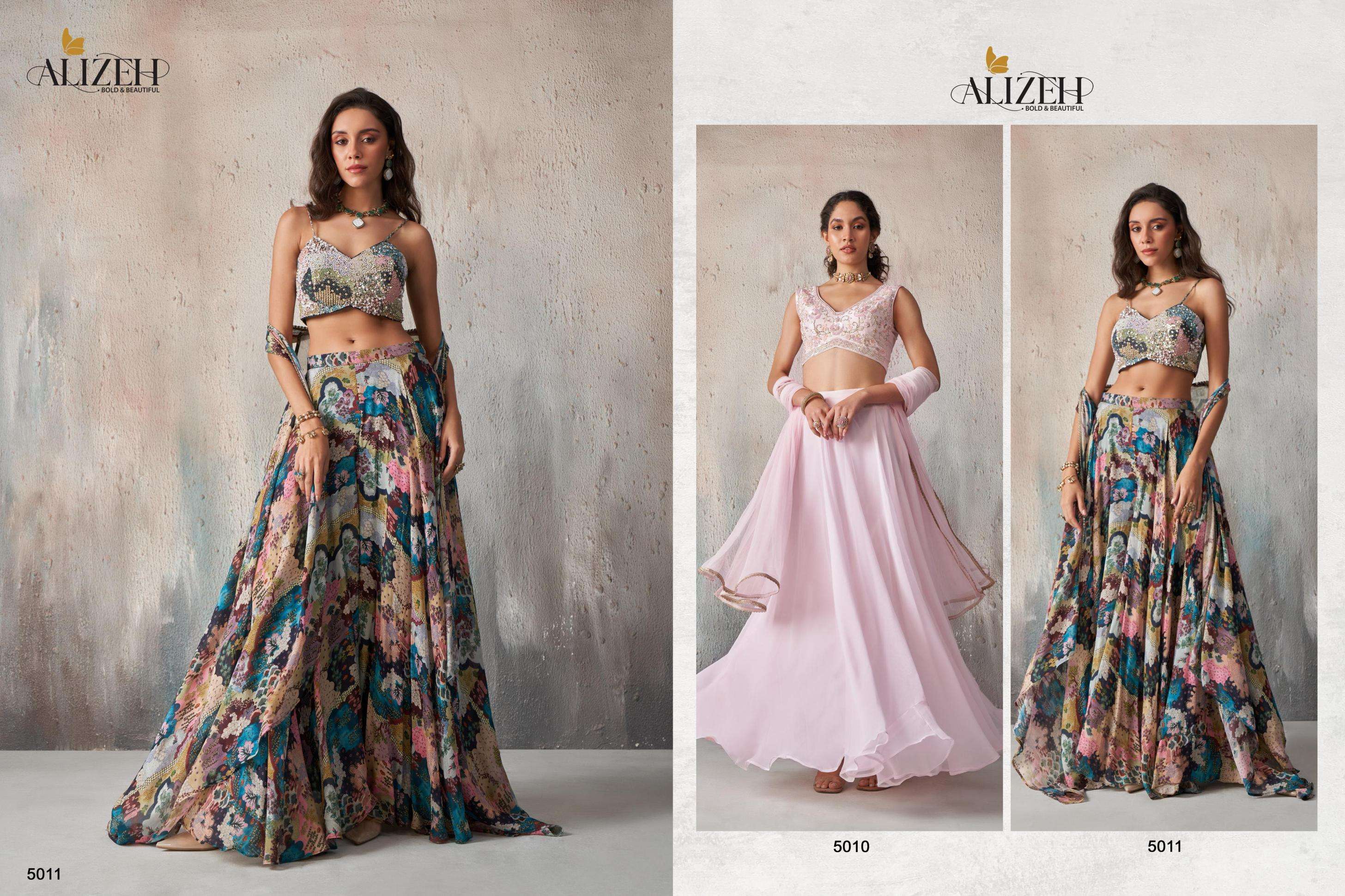 Alizeh Presenting Readymade Vol-2 Fancy Georgette Chinon Ready To Wear Lehenga Catalog Wholesaler And Exporter 