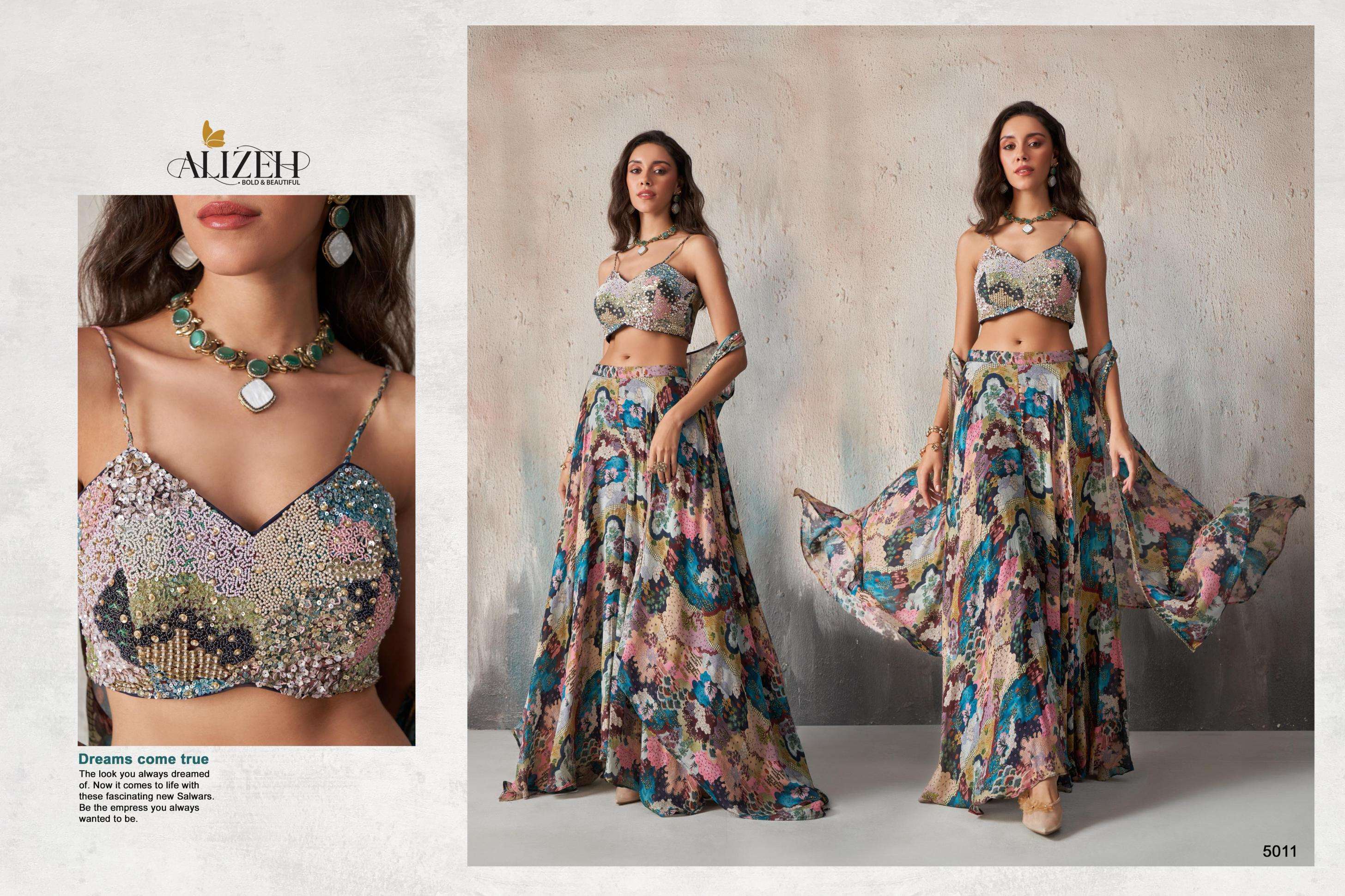Alizeh Presenting Readymade Vol-2 Fancy Georgette Chinon Ready To Wear Lehenga Catalog Wholesaler And Exporter 