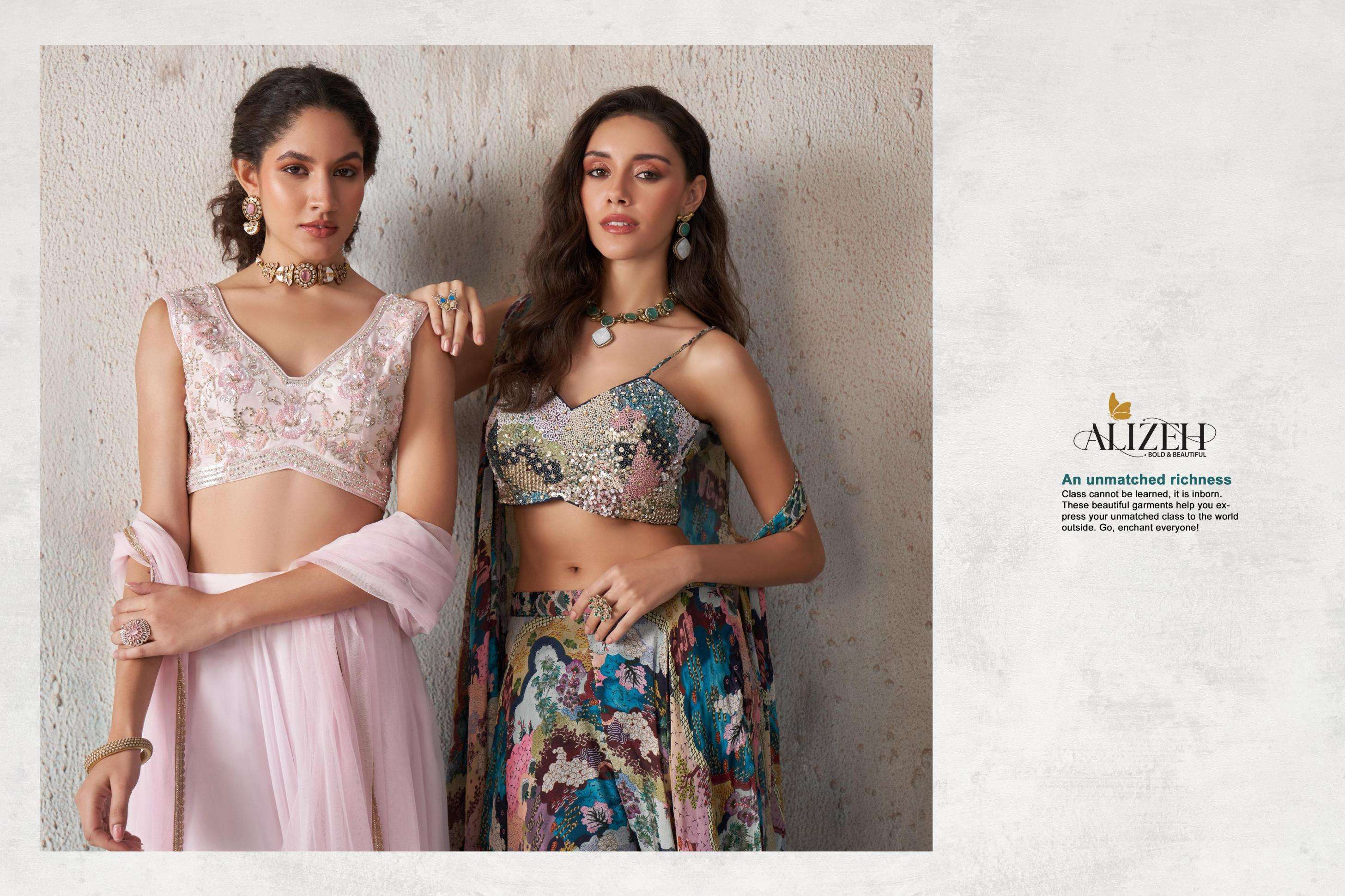Alizeh Presenting Readymade Vol-2 Fancy Georgette Chinon Ready To Wear Lehenga Catalog Wholesaler And Exporter 