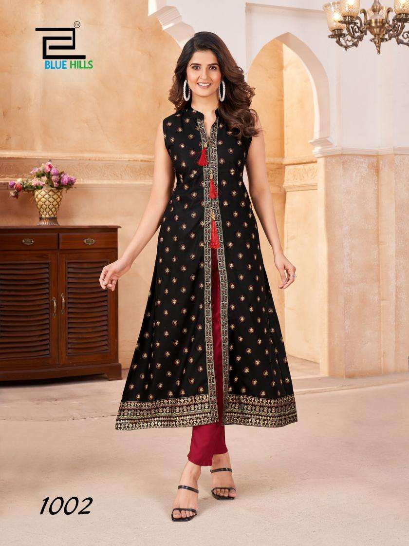 Blue Hills Present Cat Walk Rayon Center Cut Beautiful Plus Size Kurti Catalog Wholesaler And Exporter 