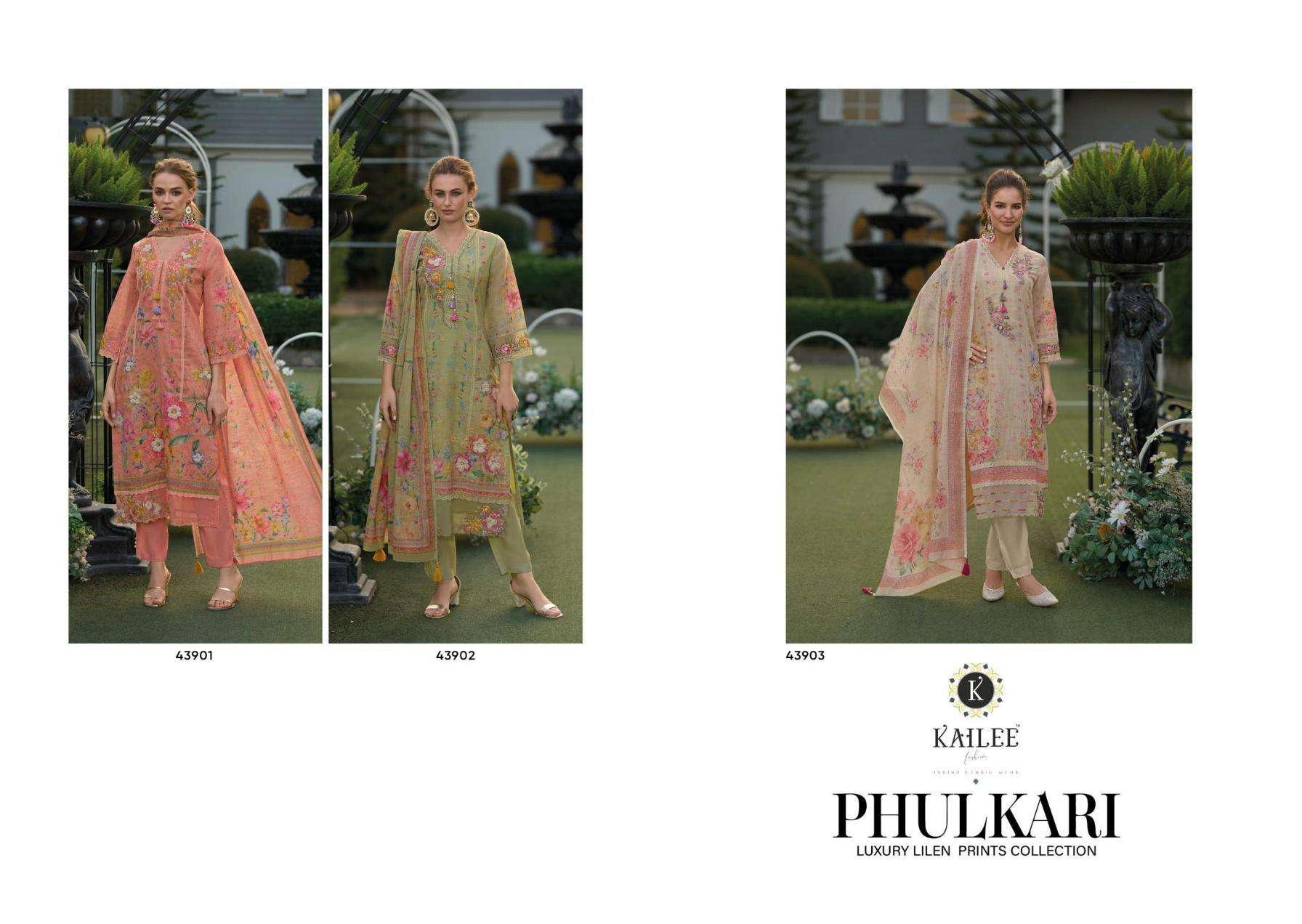 Kailee Fashion Presents Phulkari Readymade Linen Premium Kurtis Catalog Wholesaler And Exporter 
