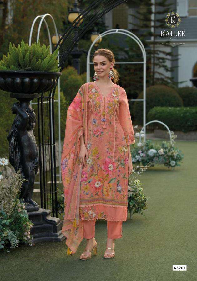 Kailee Fashion Presents Phulkari Readymade Linen Premium Kurtis Catalog Wholesaler And Exporter 