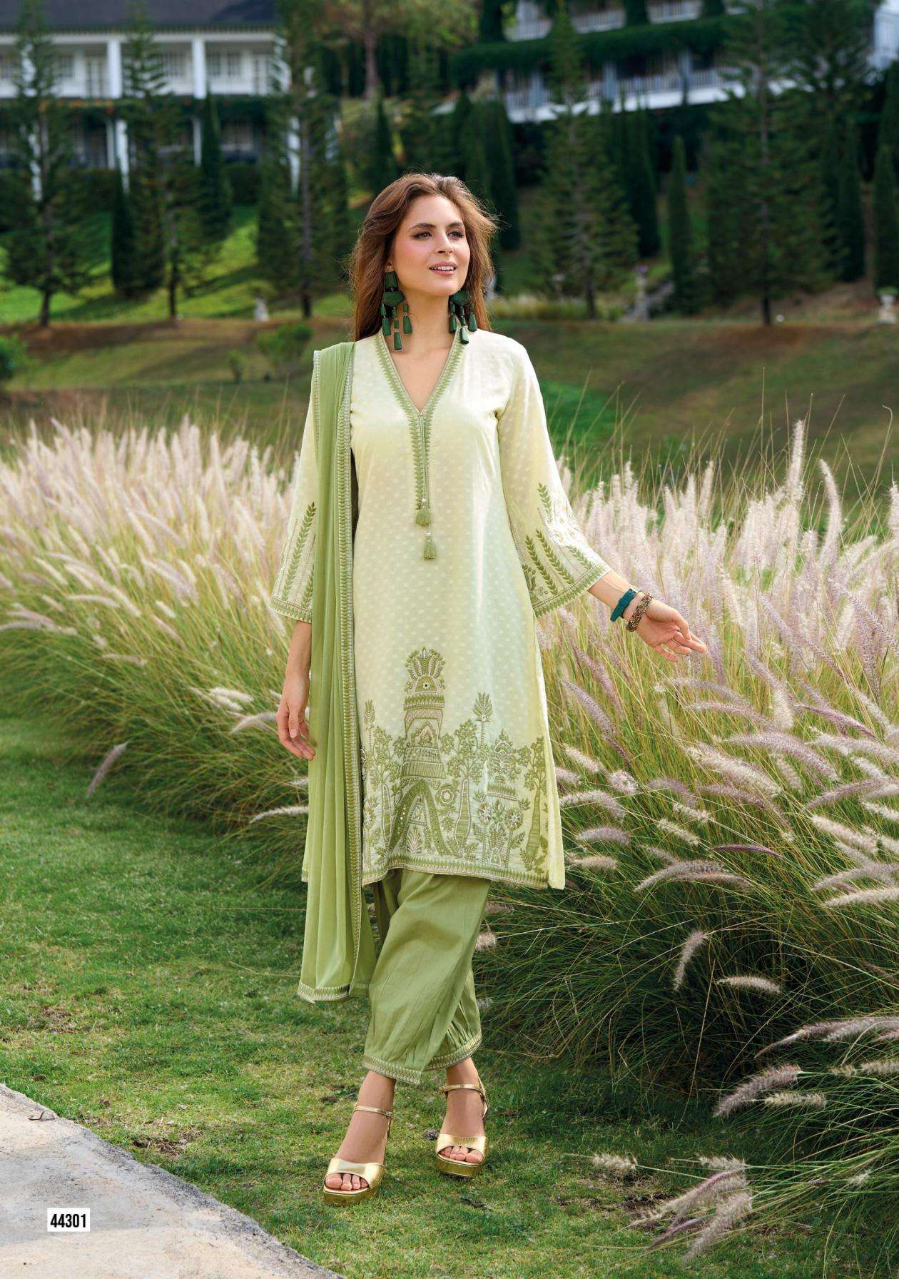 Kailee Fashion Presents Sehra Cotton Full Stitch Party Wear Suits For Women Catalog Wholesaler 