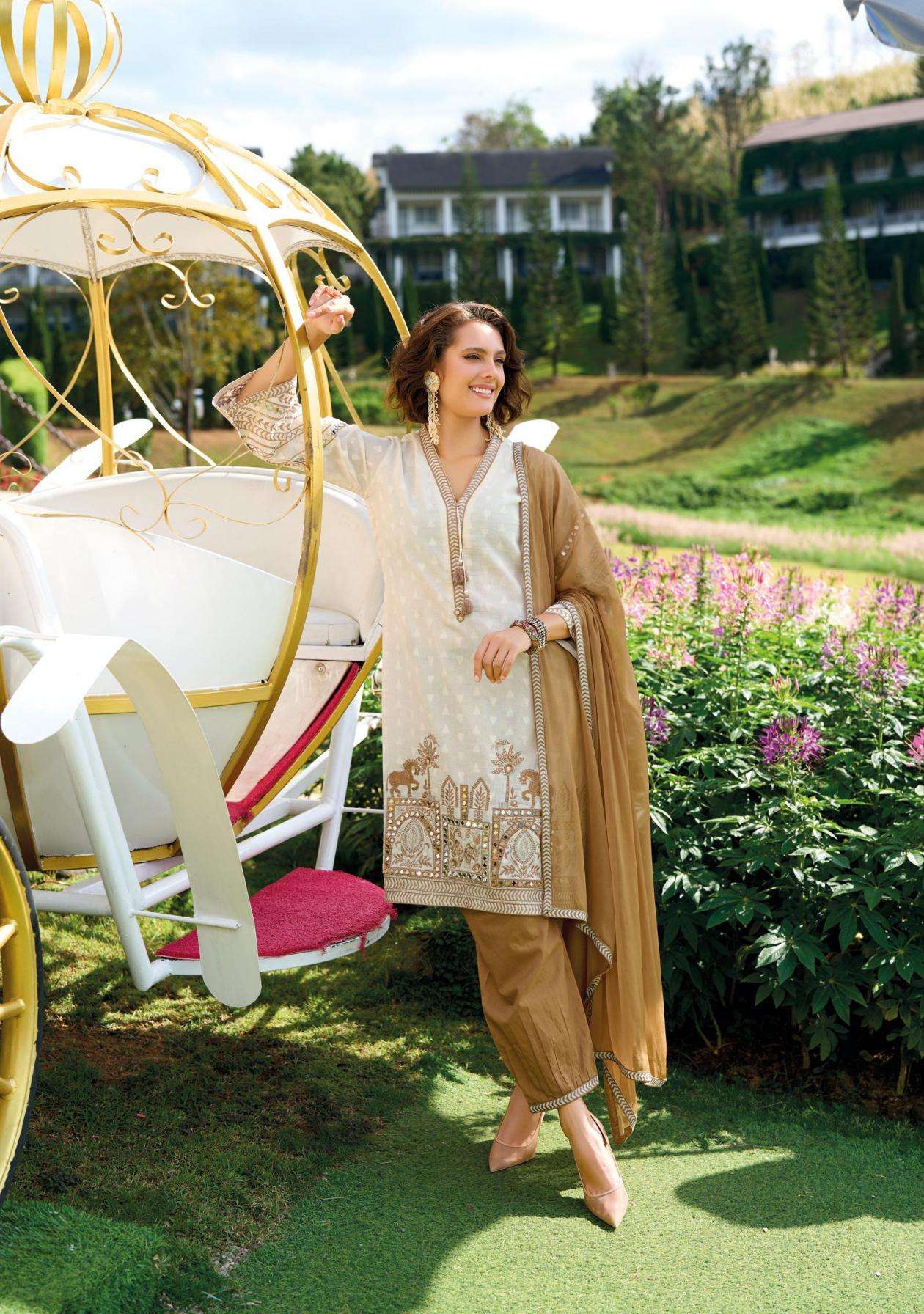 Kailee Fashion Presents Sehra Cotton Full Stitch Party Wear Suits For Women Catalog Wholesaler 