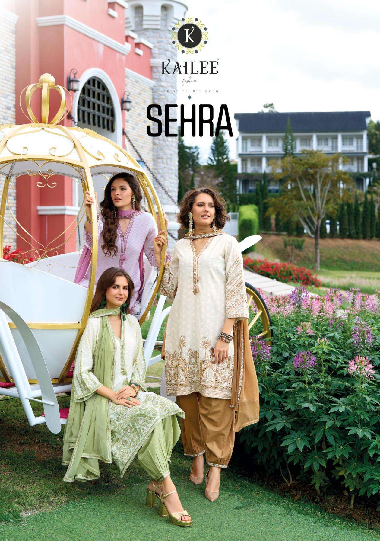 Kailee Fashion Presents Sehra Cotton Full Stitch Party Wear Suits For Women Catalog Wholesaler 