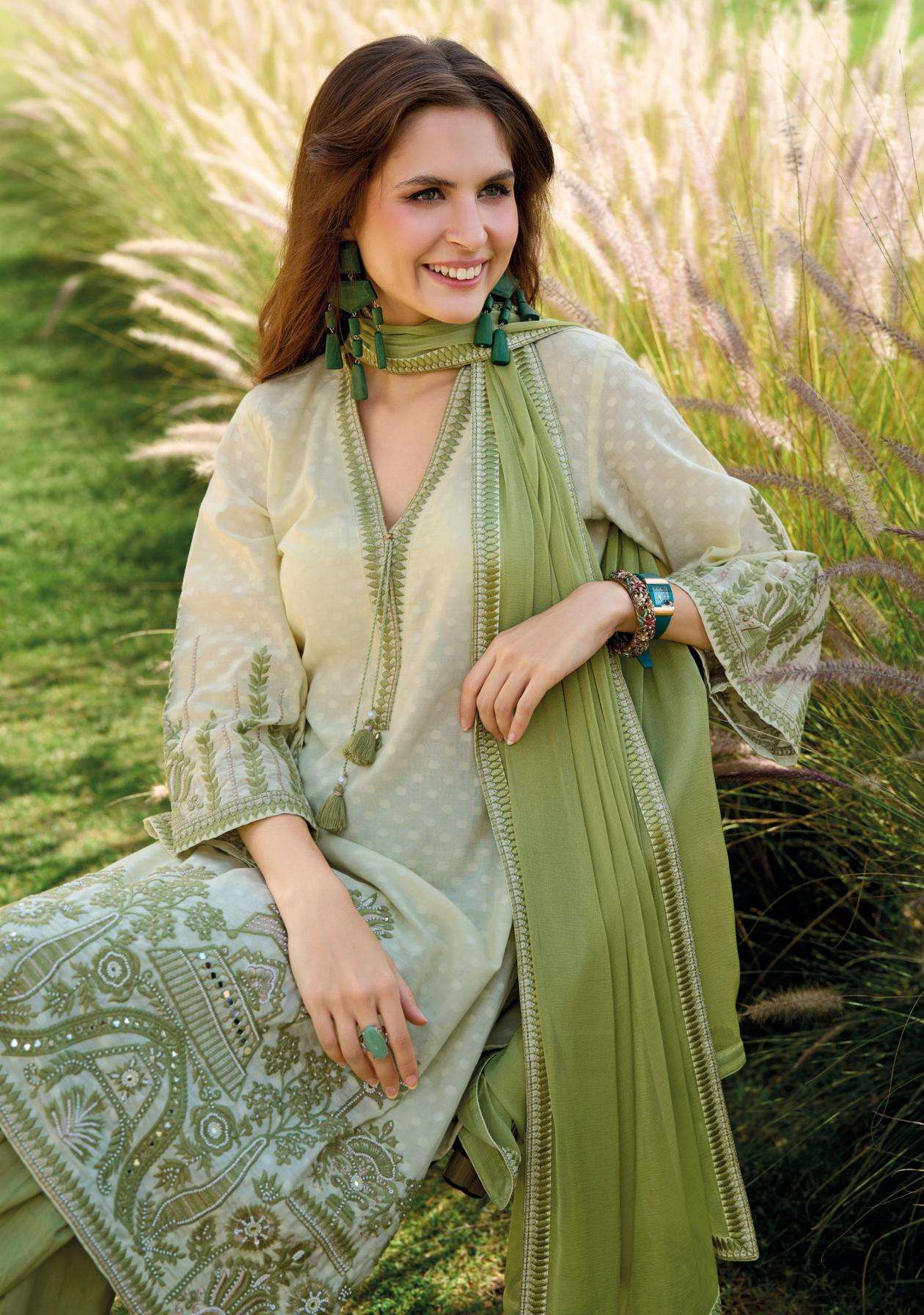 Kailee Fashion Presents Sehra Cotton Full Stitch Party Wear Suits For Women Catalog Wholesaler 