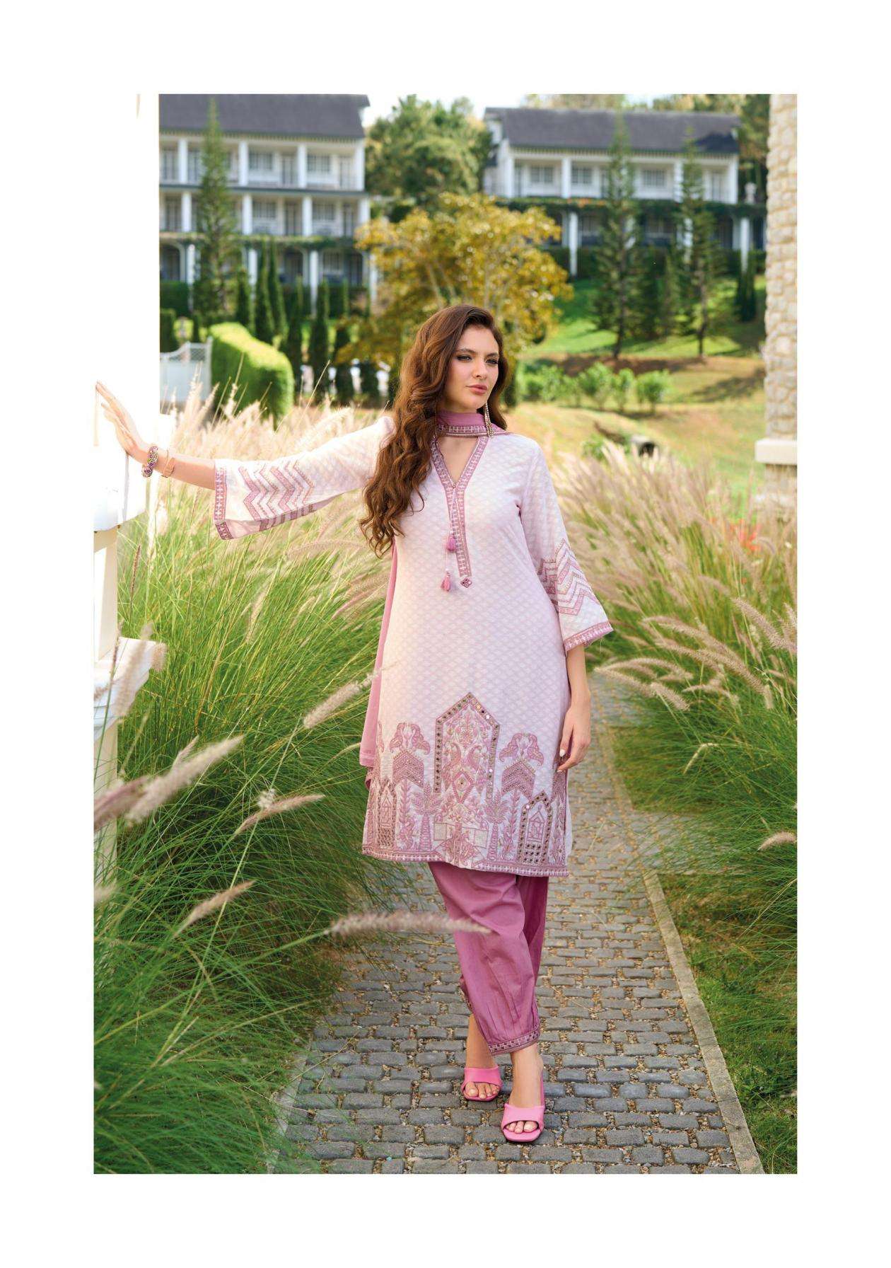 Kailee Fashion Presents Sehra Cotton Full Stitch Party Wear Suits For Women Catalog Wholesaler 