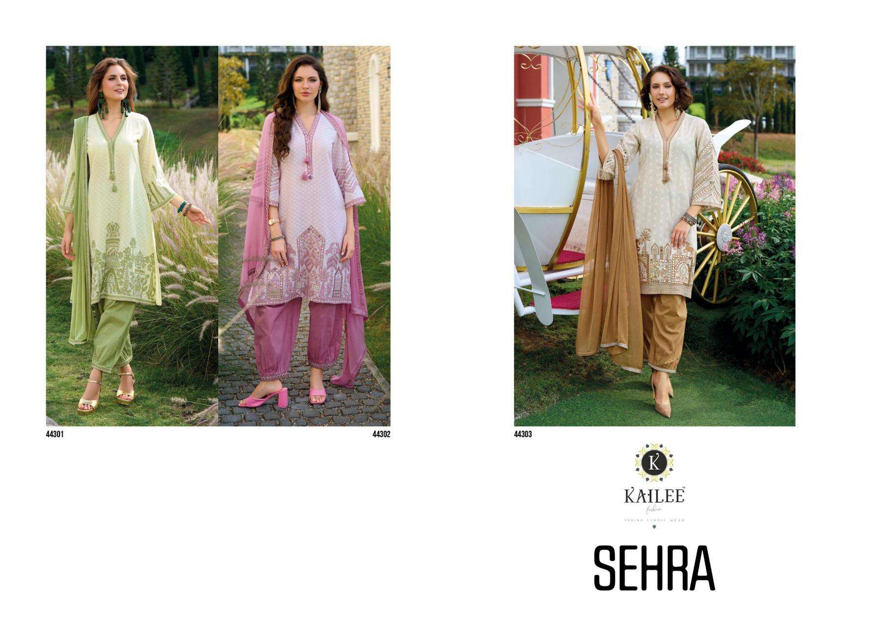 Kailee Fashion Presents Sehra Cotton Full Stitch Party Wear Suits For Women Catalog Wholesaler 
