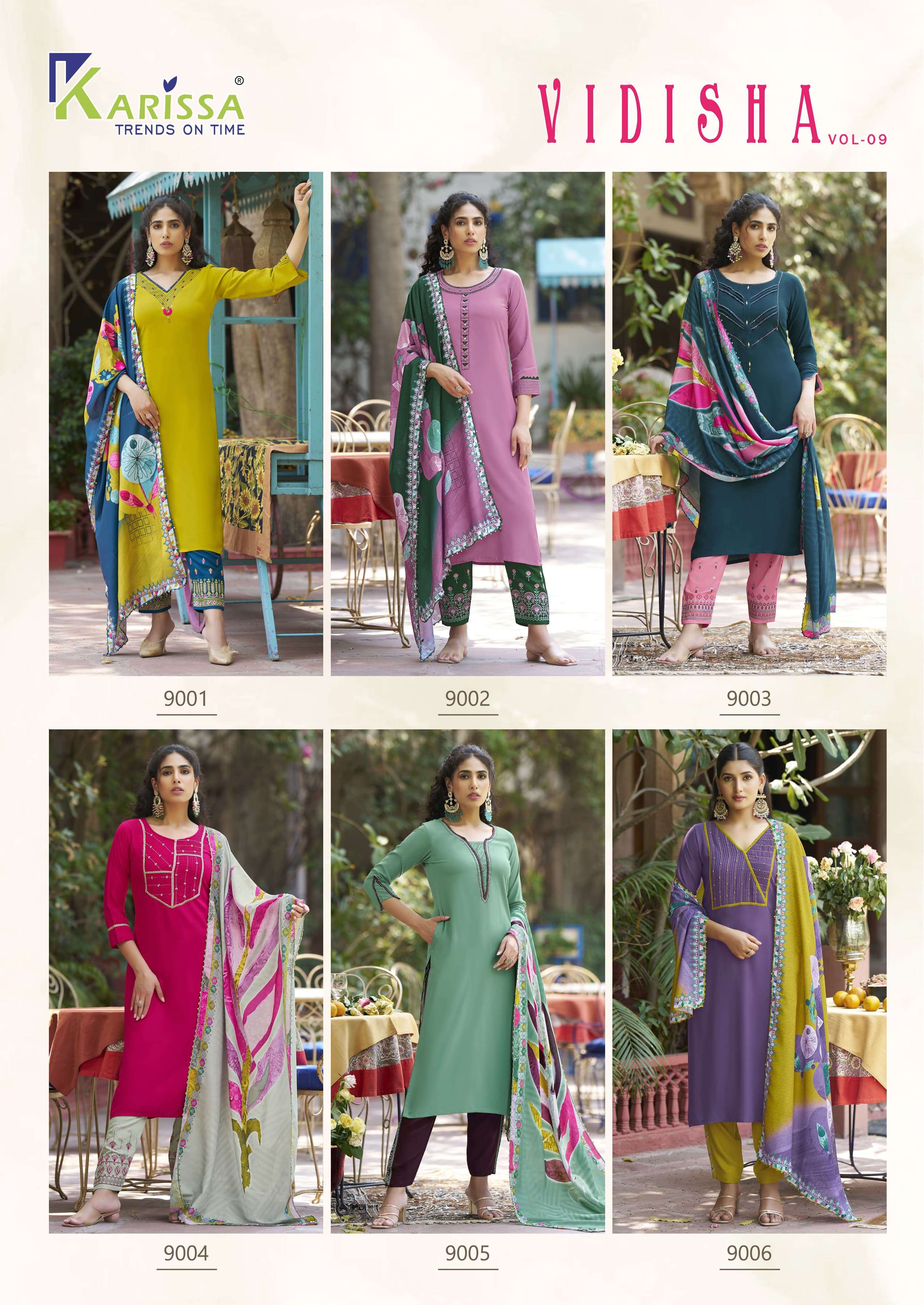KARISSA PRESENTS VIDISHA VOL-9 FANCY HEAVY RAYON KURTIS CATALOG WHOLESALER AND EXPORTER IN SURAT