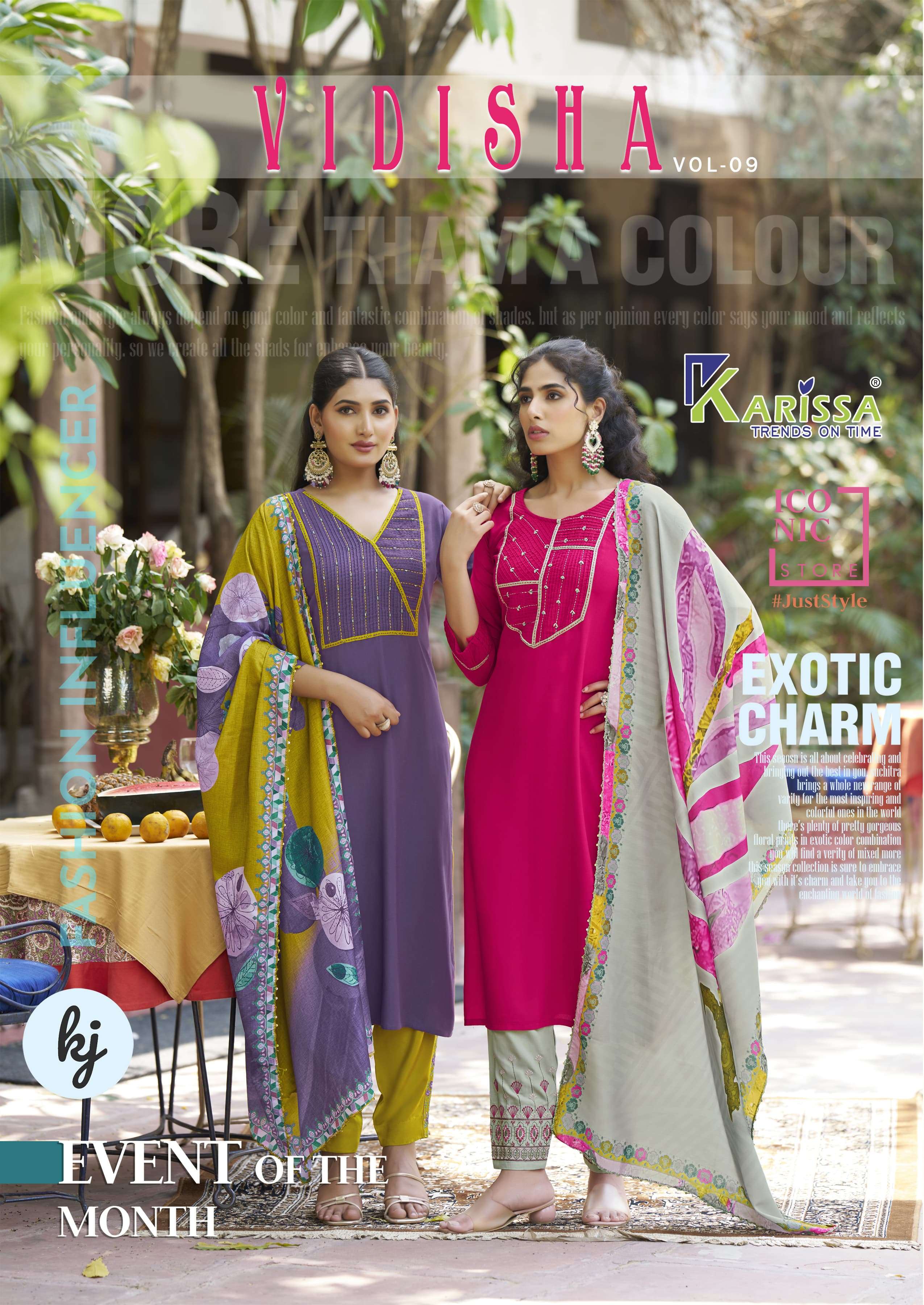 KARISSA PRESENTS VIDISHA VOL-9 FANCY HEAVY RAYON KURTIS CATALOG WHOLESALER AND EXPORTER IN SURAT