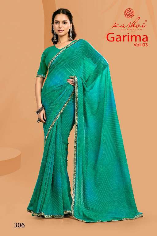 KASHVI CREATION PRESENTS GARIMA VOL-3 WHOLESALE NEW CATALOG GEORGETTE BANDHEJ PRINT SAREES