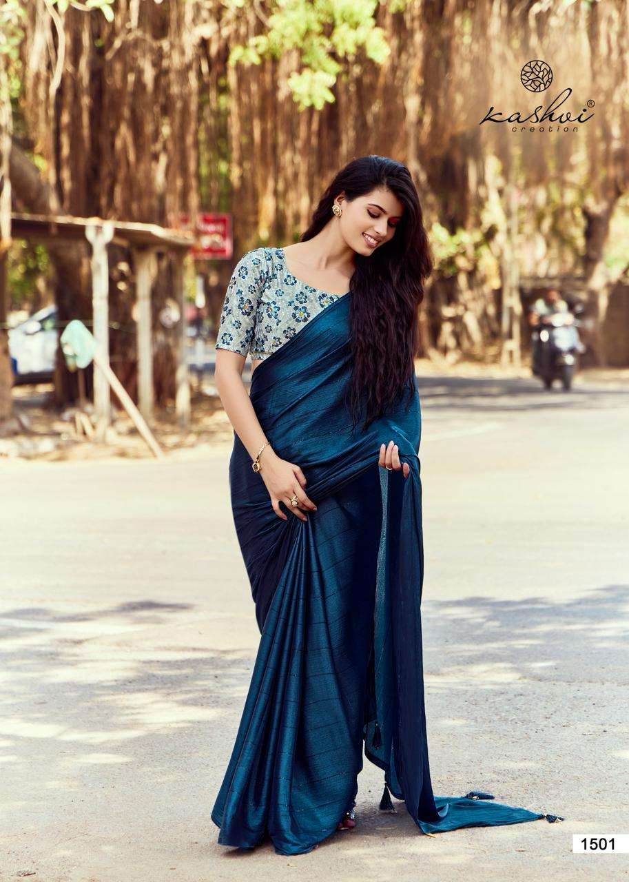 Kashvi Creation Presents Neel Vol-15 Mono Satin Casual Saree For Womens Catalog Wholesaler And Exporter 