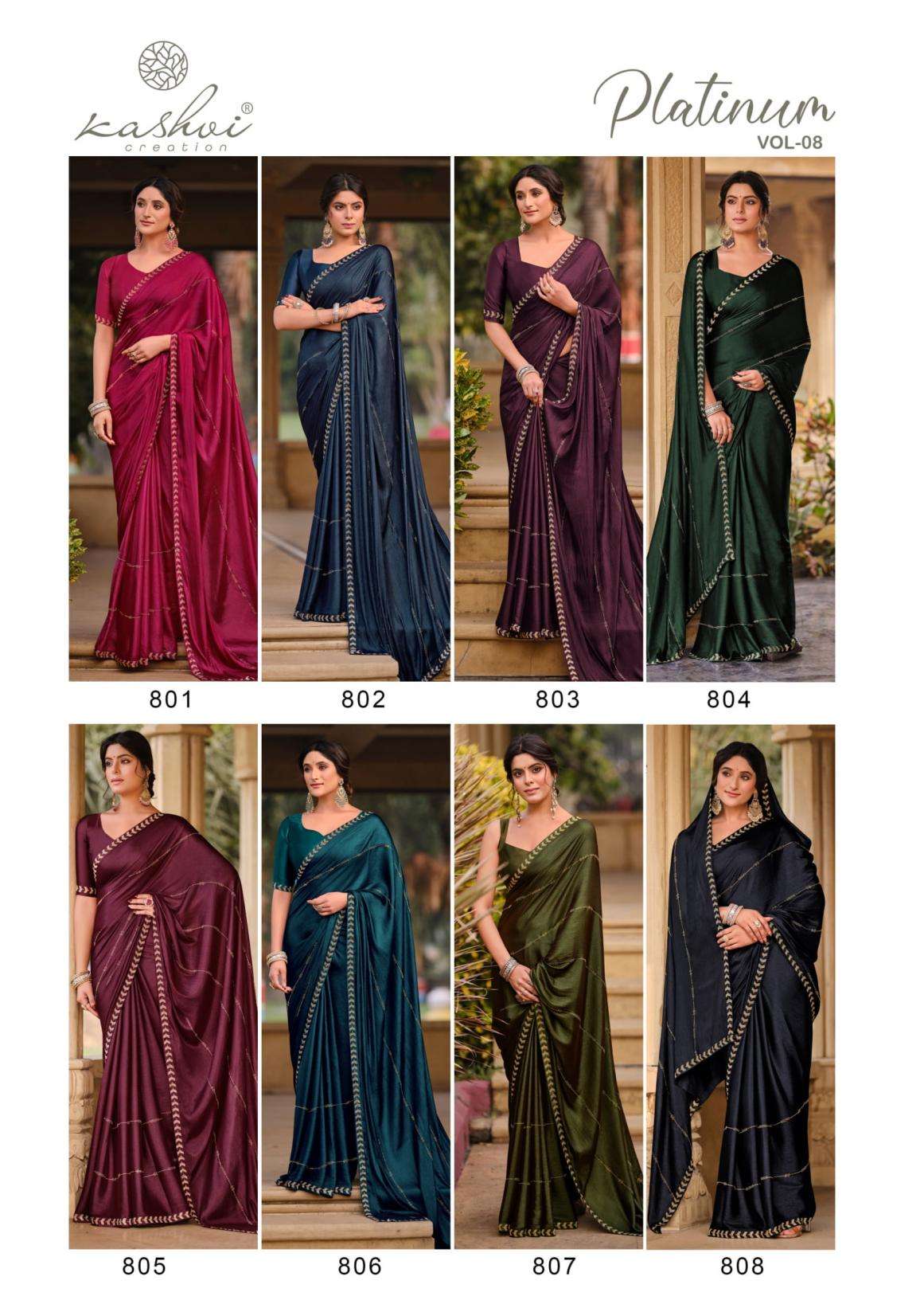 KASHVI CREATION PRESENTS PLATINUM VOL-8 SILK SHOP TRENDY SAREES ONLINE AT AFFORDABLE PRICES CATALOG WHOLESALER AND EXPOTER 