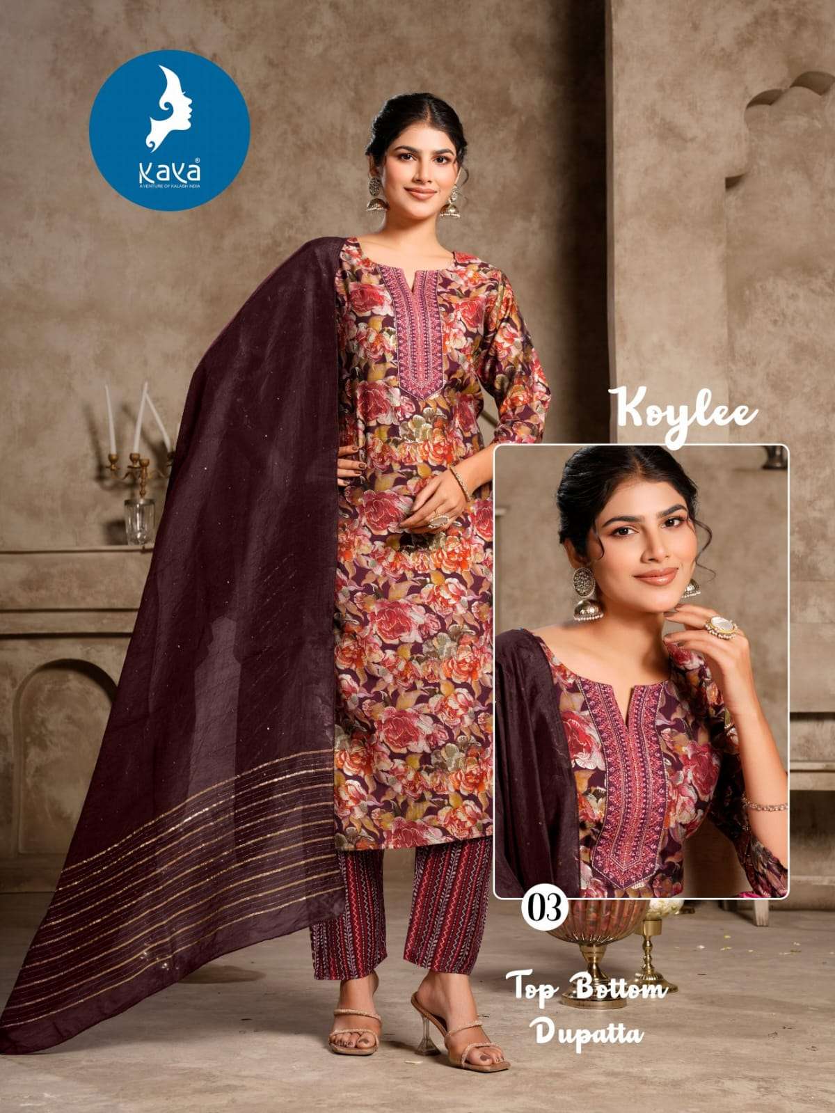 kaya presents koylee fancy readymade kurtis catalog wholesaler and exporter 