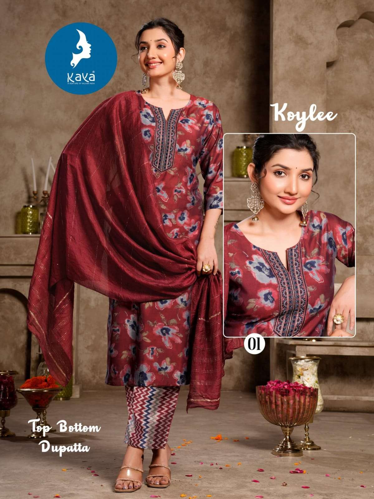 kaya presents koylee fancy readymade kurtis catalog wholesaler and exporter 