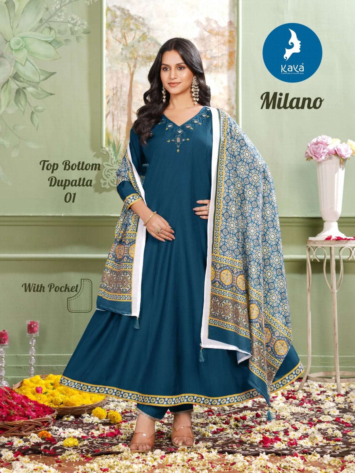 kaya presents milano silk readymade kurtis catalog wholesaler and exporter 