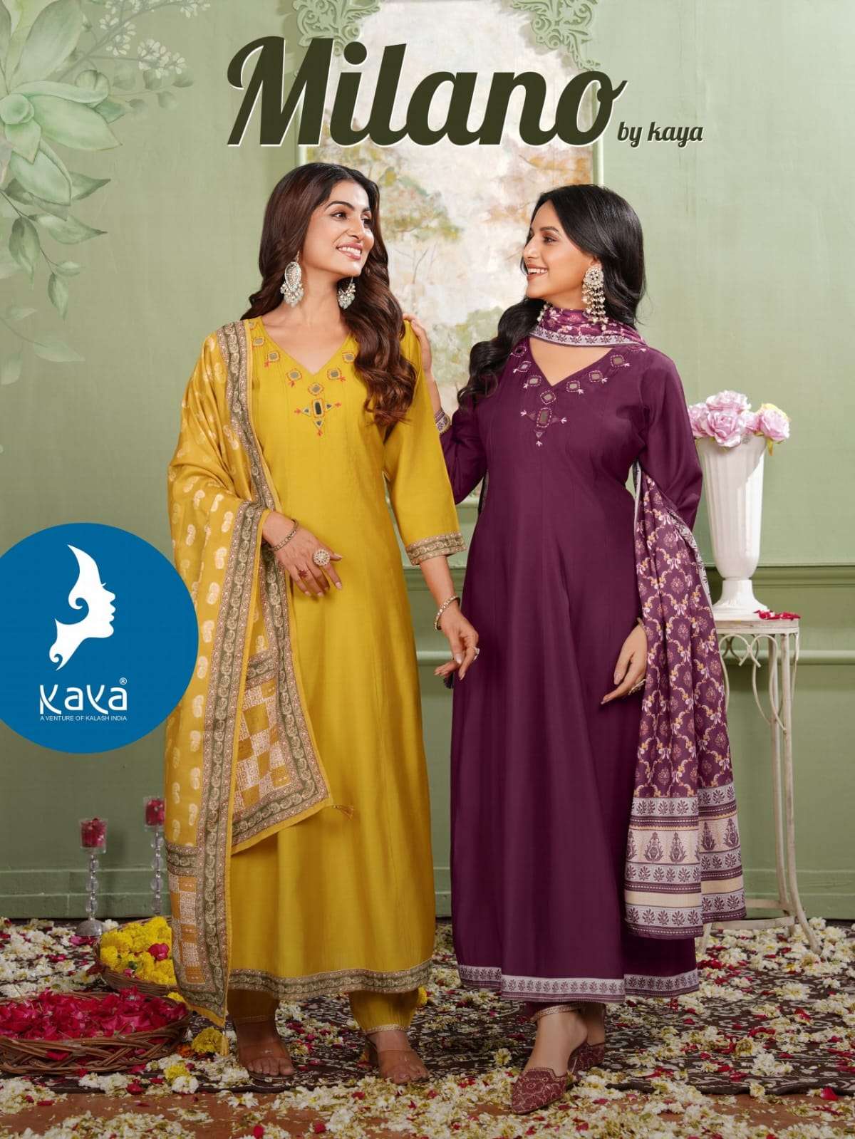 kaya presents milano silk readymade kurtis catalog wholesaler and exporter 