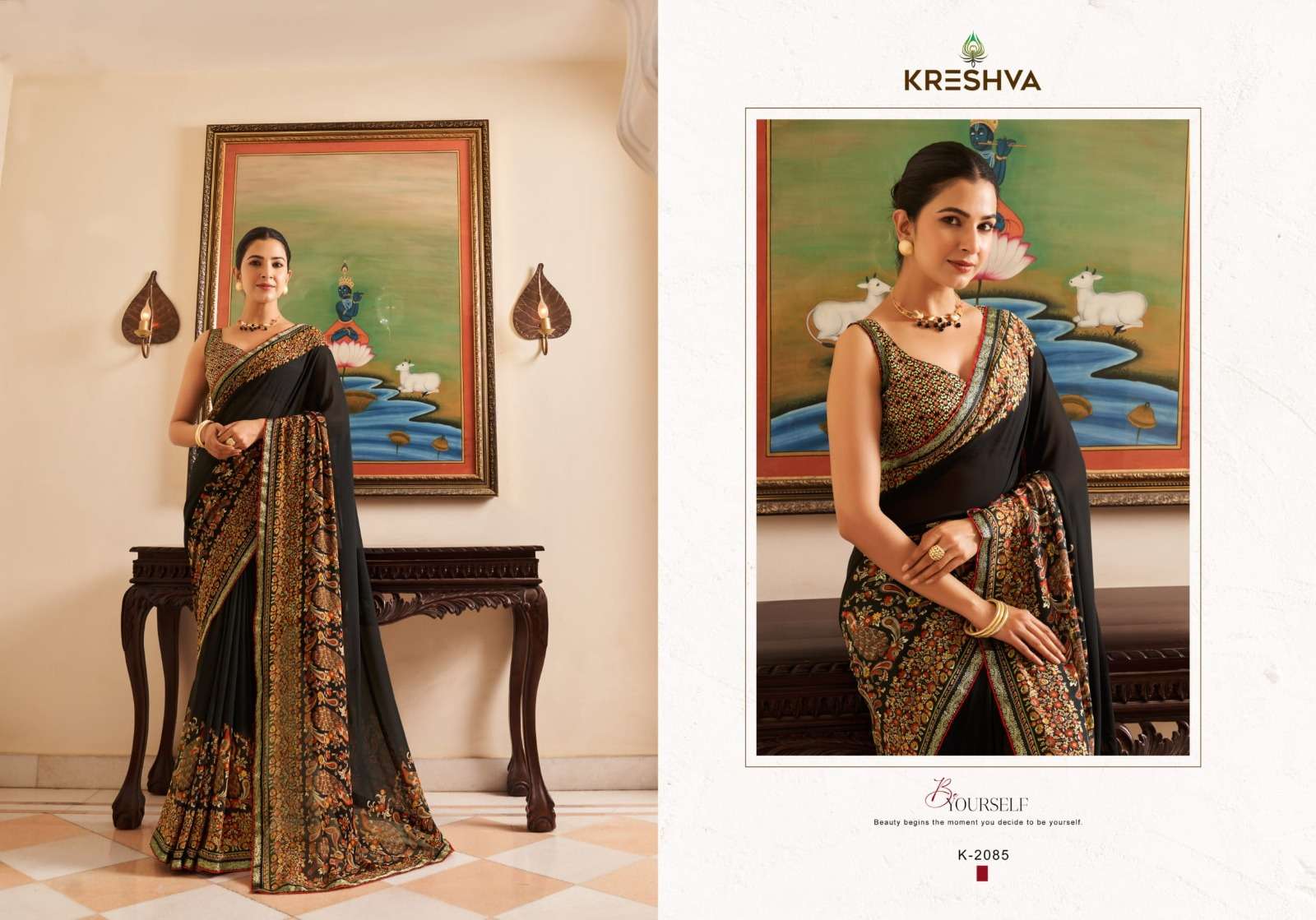 Kreshva Presents Dastur Georgette Shop Trendy Sarees Catalog Wholesaler And Exporter In Surat
