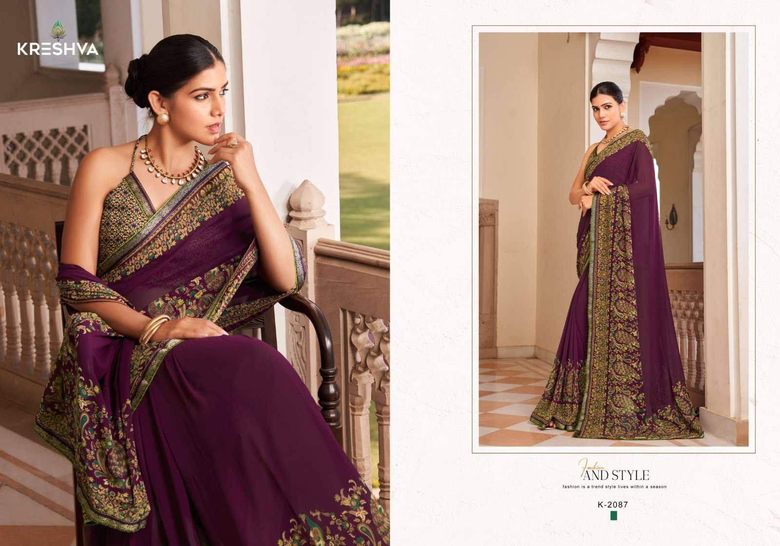 Kreshva Presents Dastur Georgette Shop Trendy Sarees Catalog Wholesaler And Exporter In Surat