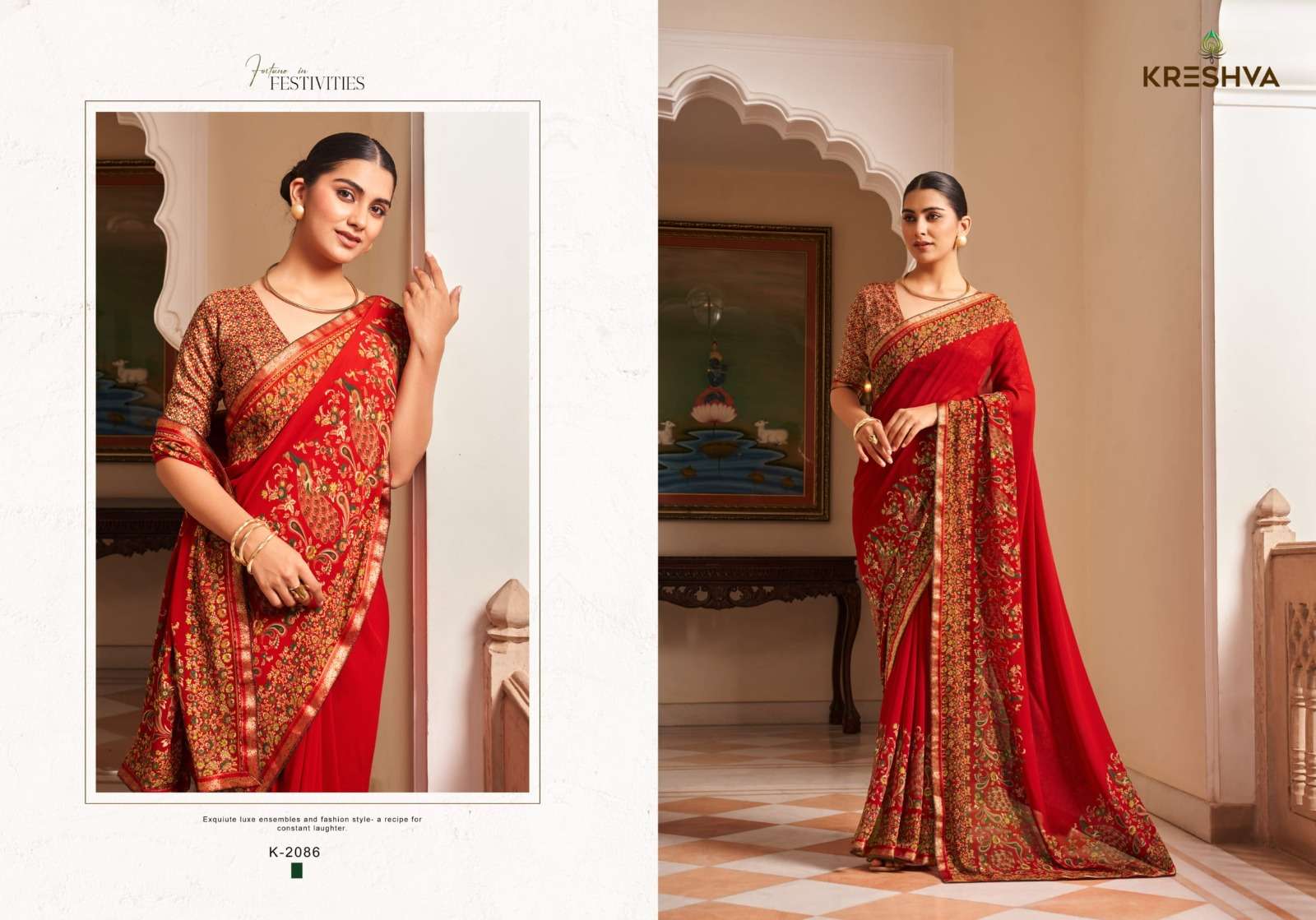 Kreshva Presents Dastur Georgette Shop Trendy Sarees Catalog Wholesaler And Exporter In Surat